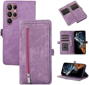 Samsung S23 Ultra Leather Wallet with 9 Card Slot Kickstand Flip Cover Case - Redpepper Cases