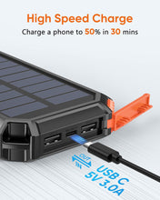 Load image into Gallery viewer, USB Solar Charger 26800mAh, Riapow Solar Power Bank 4 Outputs - Redpepper Cases