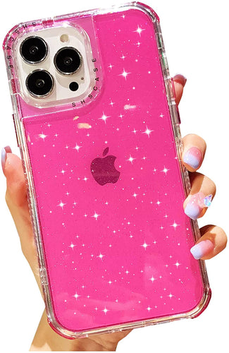 Women's iPhone 13 Pro Max Glitter Shockproof Case. (Pink) - Redpepper Cases